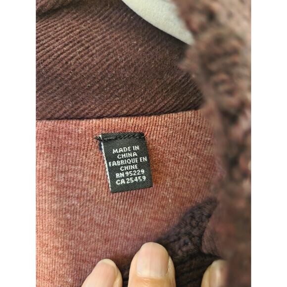 Ted Baker Half Button Mock Neck Knit Sweater Brown Red Undertone Size 2 Small - Picture 5 of 13